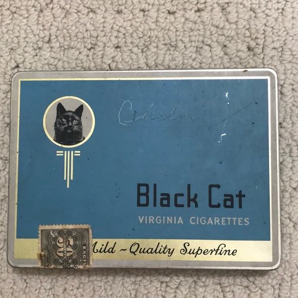 Vintage Other - Vintage Black Cat 50 Cigarette Tin Made in Canada